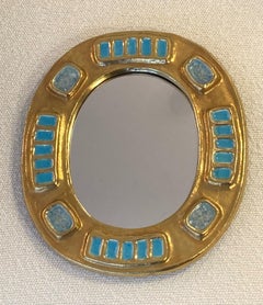 Oval Ceramic Wall Mirror by Mithé Espelt