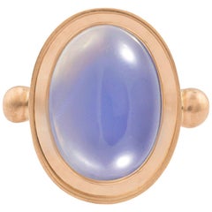OUROBOROS Oval Chalcedony 18 Karat Gold Ring