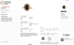 Oval Champagne Natural Diamond Floral Ring in 18k Solid Gold (Certified)