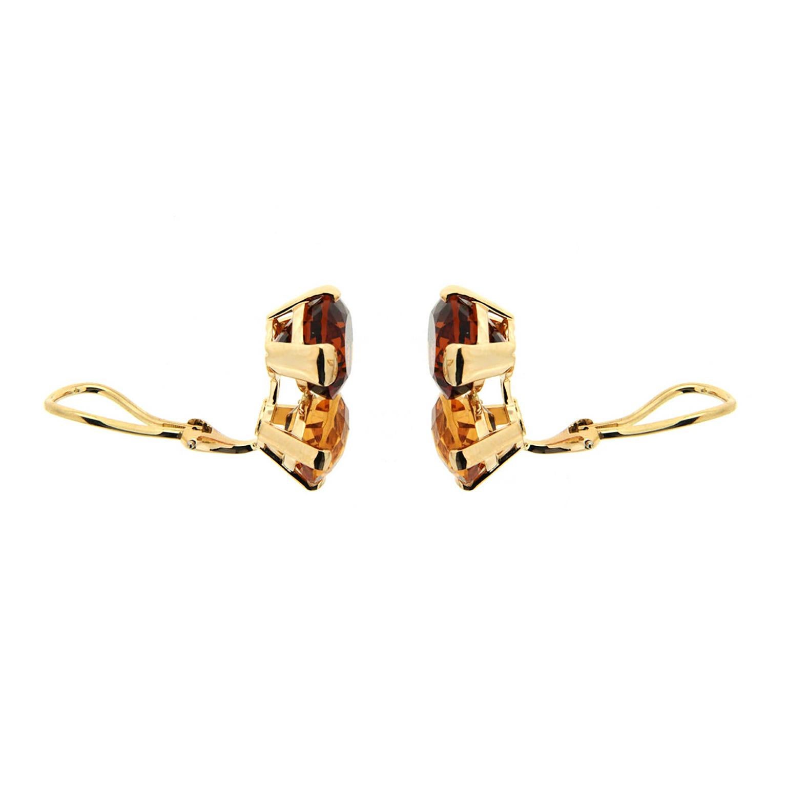 These earrings feature oval cut citrine stones and are finished with 18kt yellow gold clip backs. Posts can be added.

Valentin Magro is the artisan creating these stylish earrings. Having spent twenty-five years collaborating with the finest