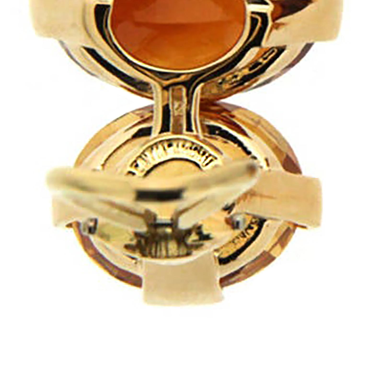 Women's Oval Citrine Gold Clip Earrings