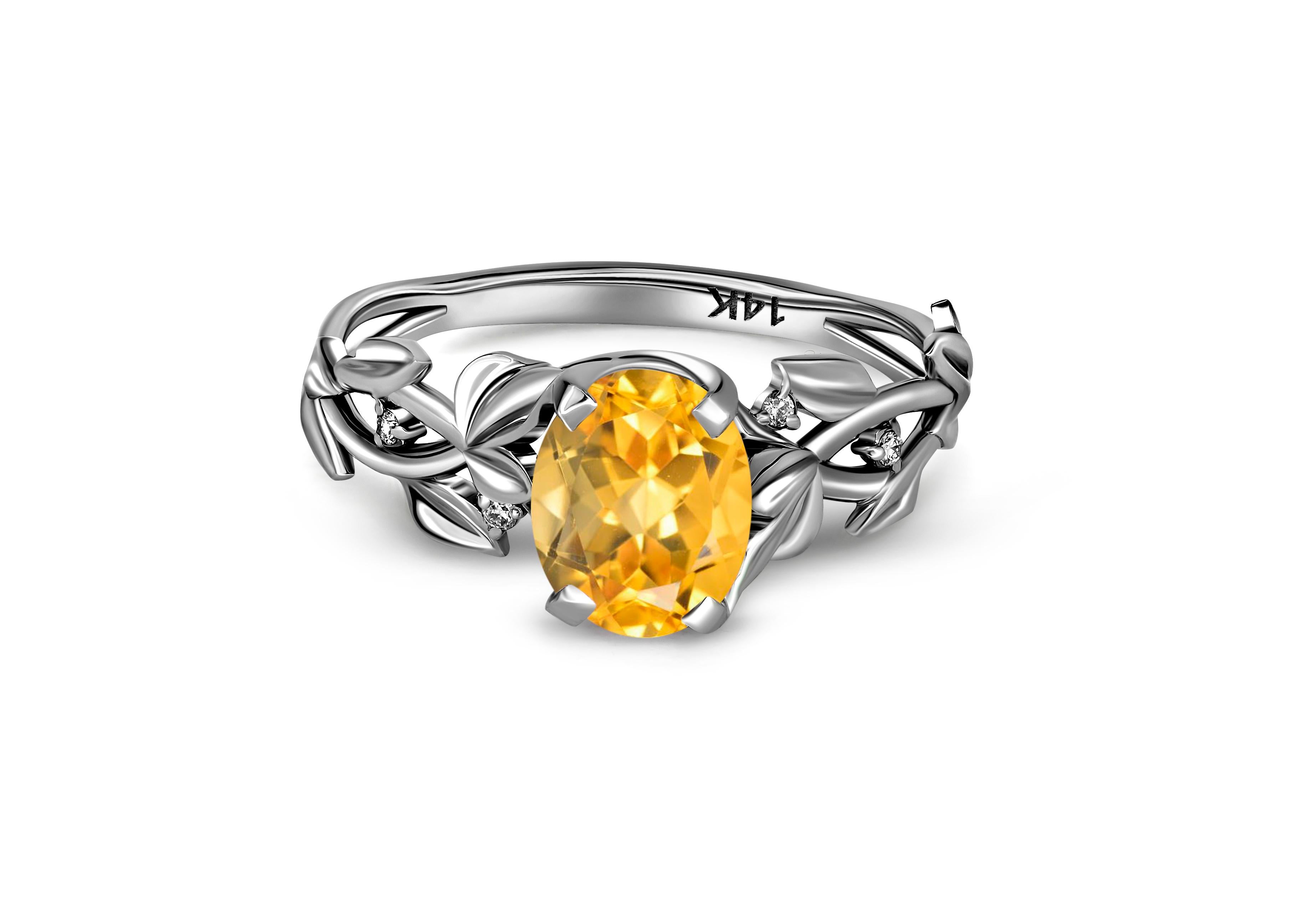 Oval citrine ring. 
14k gold ring with Citrine. Minimalist citrine ring. Citrine engagement ring. Citrine promise ring.

Metal: 14k  gold 
Weight  2.38 gr. depends from sizeю

Gemstones: 
Citrine: oval cabochon shape, color yellow, VS transparent