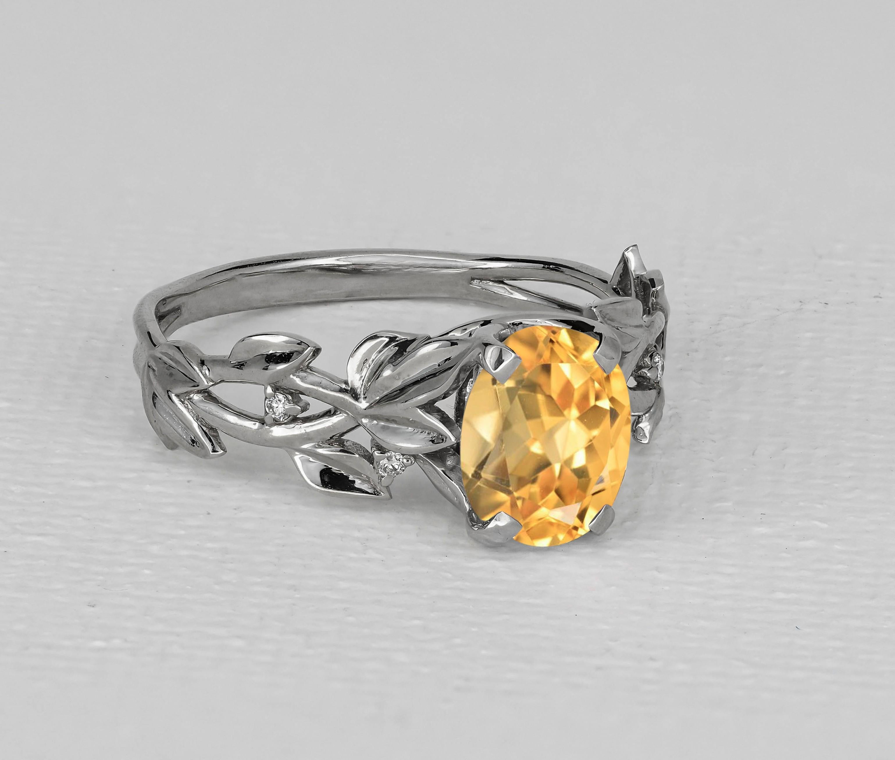 En vente :  Bague ovale en citrine 2