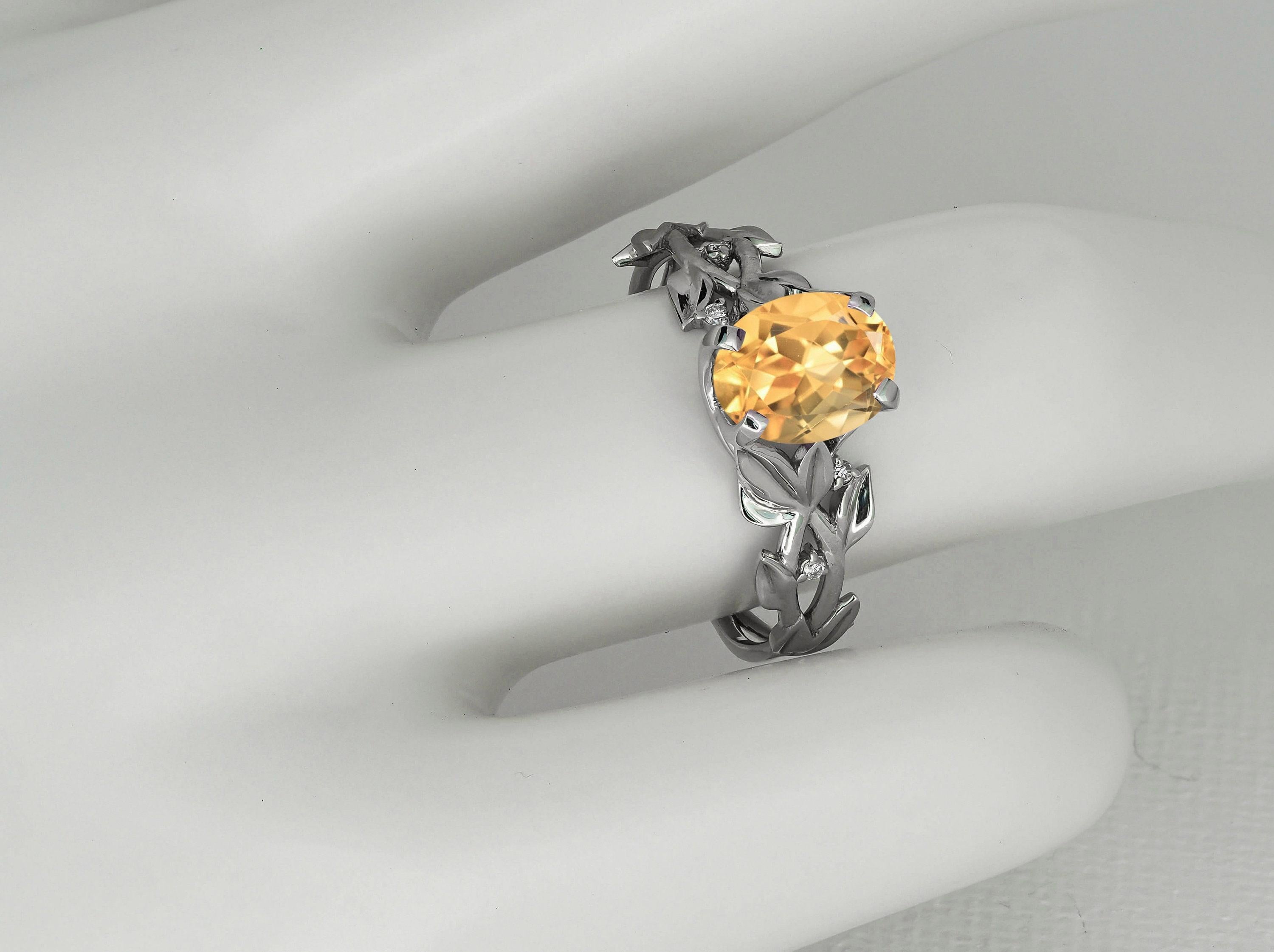 En vente :  Bague ovale en citrine 4