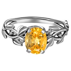 Oval citrine ring
