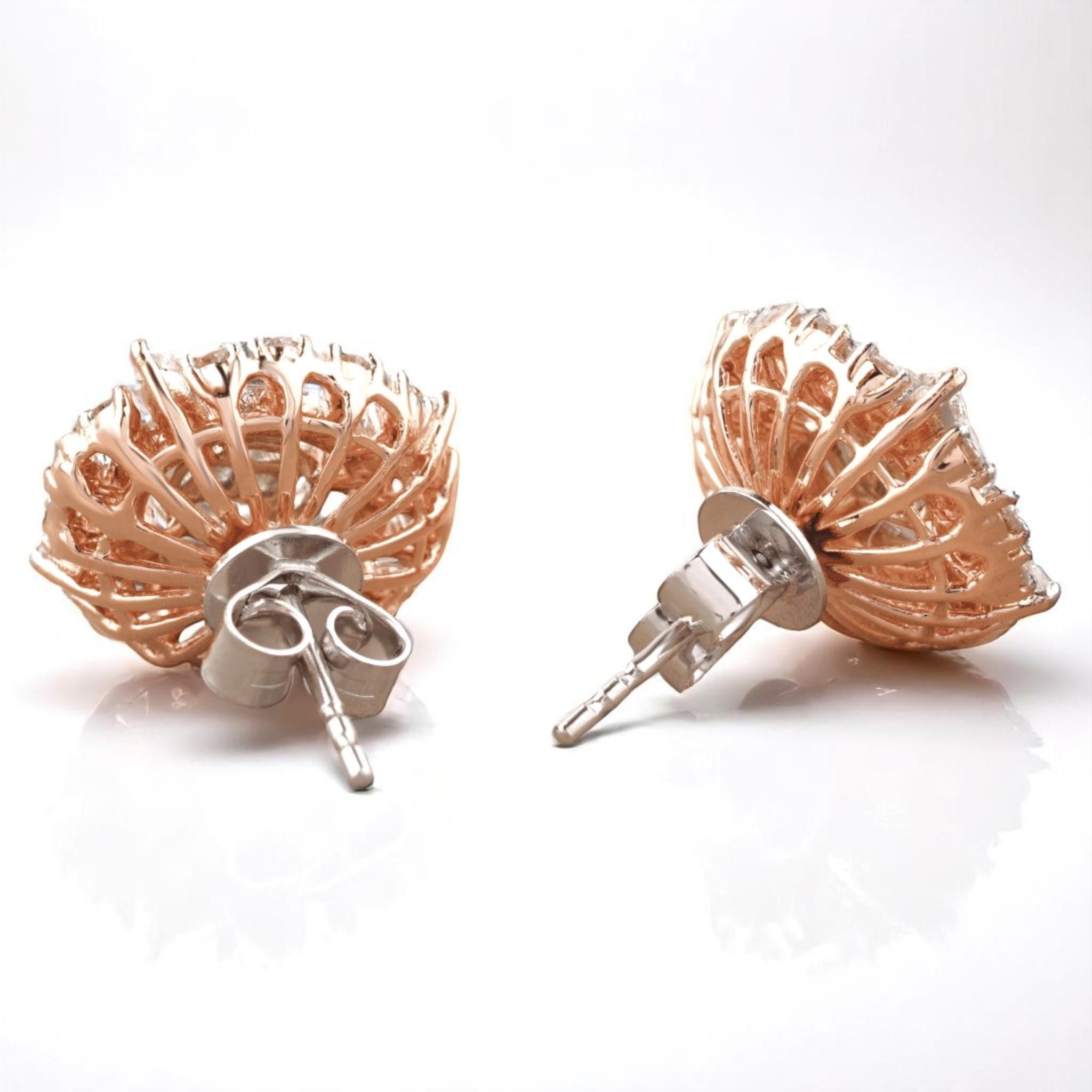 Boucle d'oreilles en or massif 14k avec diamant ovale (certifié) Pour femmes en vente