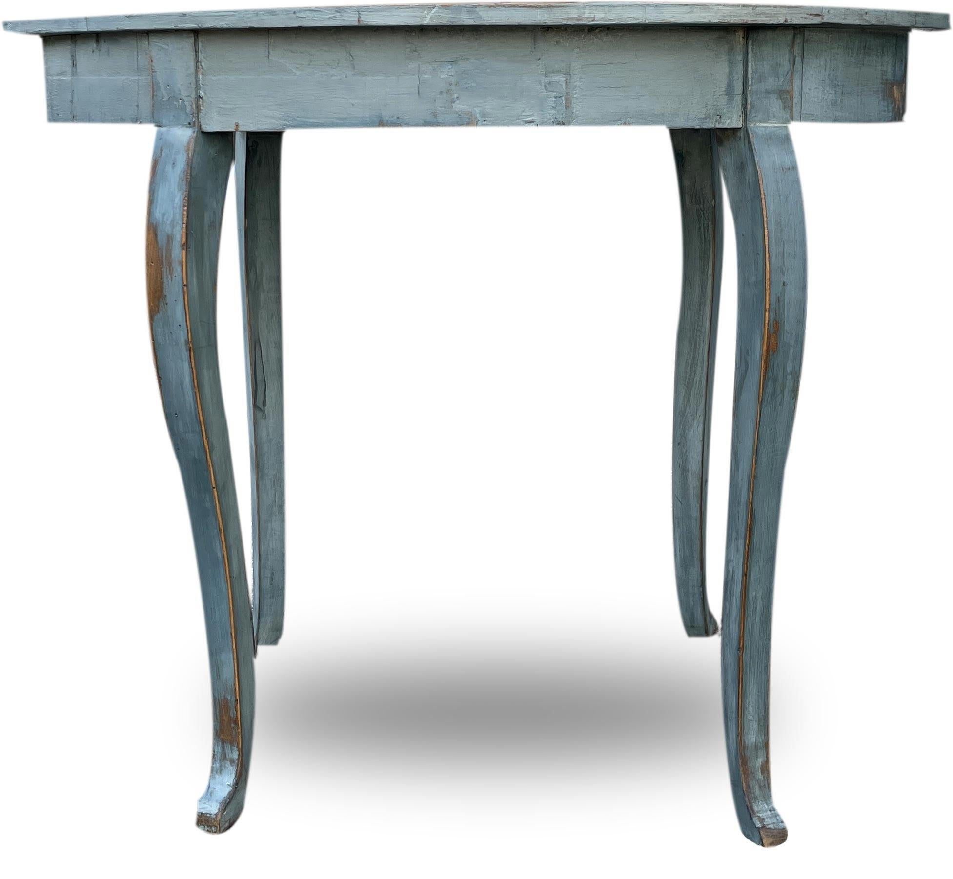 Italian Oval Coffe Table Light Blue For Sale