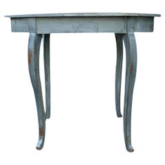 Table basse ovale bleu clair