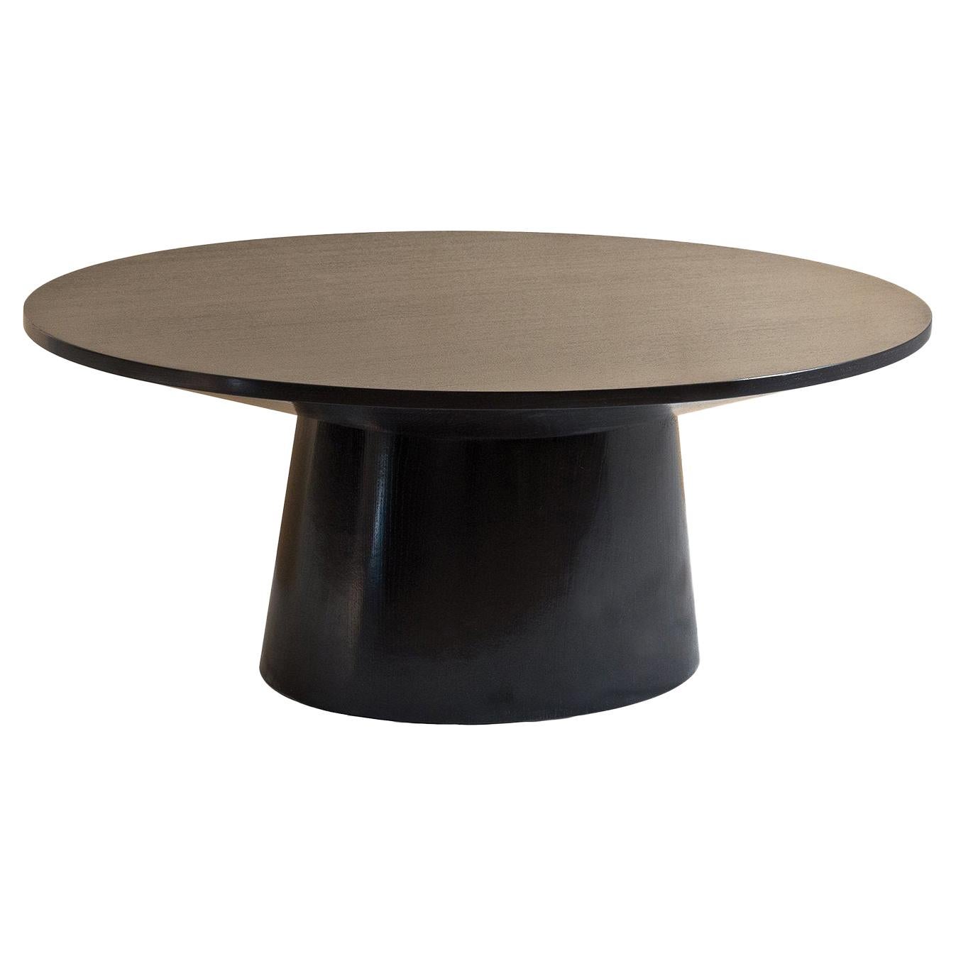 Oval Coffee-Hued Oak Coffee Table