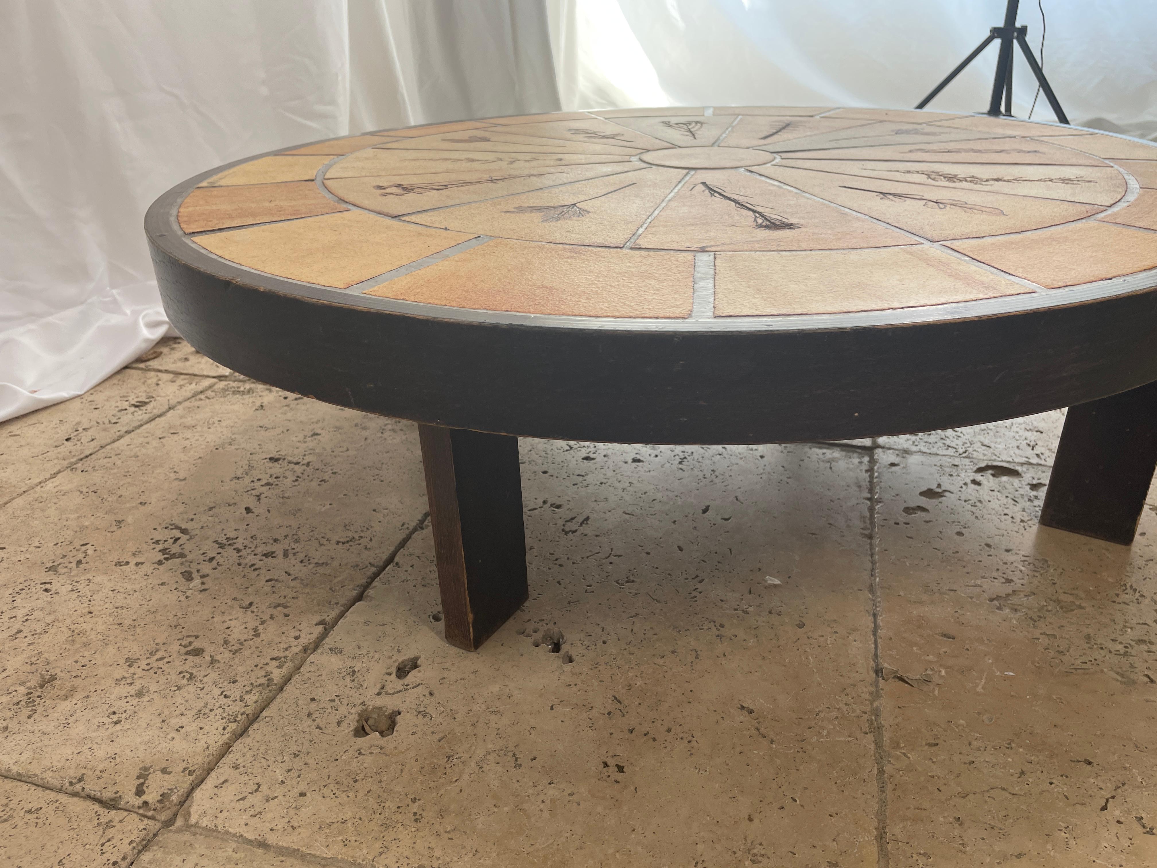 Oval Coffee Table by Roger Capron with 