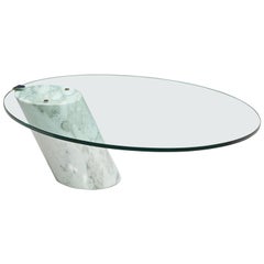 Ronald Schmitt Coffee Table in Carrara Marble and Glass