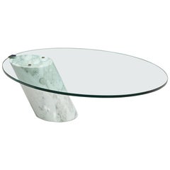 Ronald Schmitt Coffee Table in Carrara Marble and Glass 