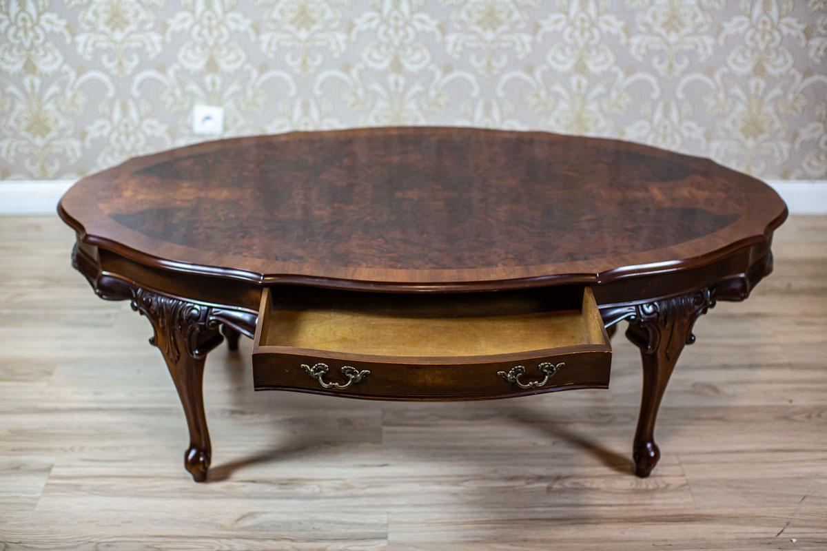 20th Century Oval Coffee Table in the Louis Philippe Type, Circa 1980s-1990s