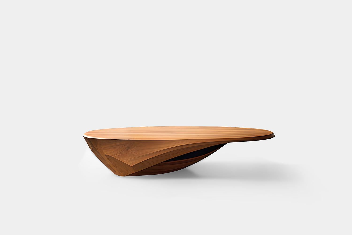 Classy Solace 19: Solid Wood Table with Heavy Base and Straight Edges In New Condition For Sale In Estado de Mexico CP, Estado de Mexico