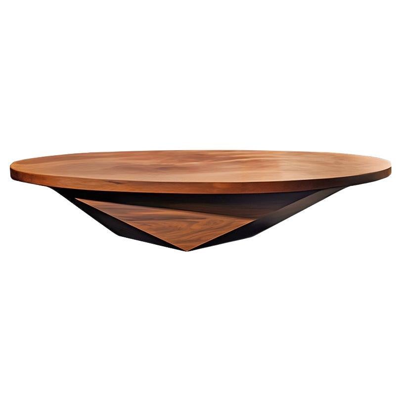 Sturdy Base Solace 21: Elegant Design in Solid Wood with Geometric Elements For Sale