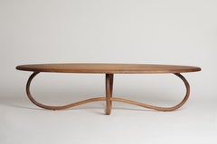 Oval coffee table on bentwood legs in oak by Jonathan Field