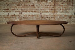 Oval coffee table on bentwood legs in oak by Jonathan Field