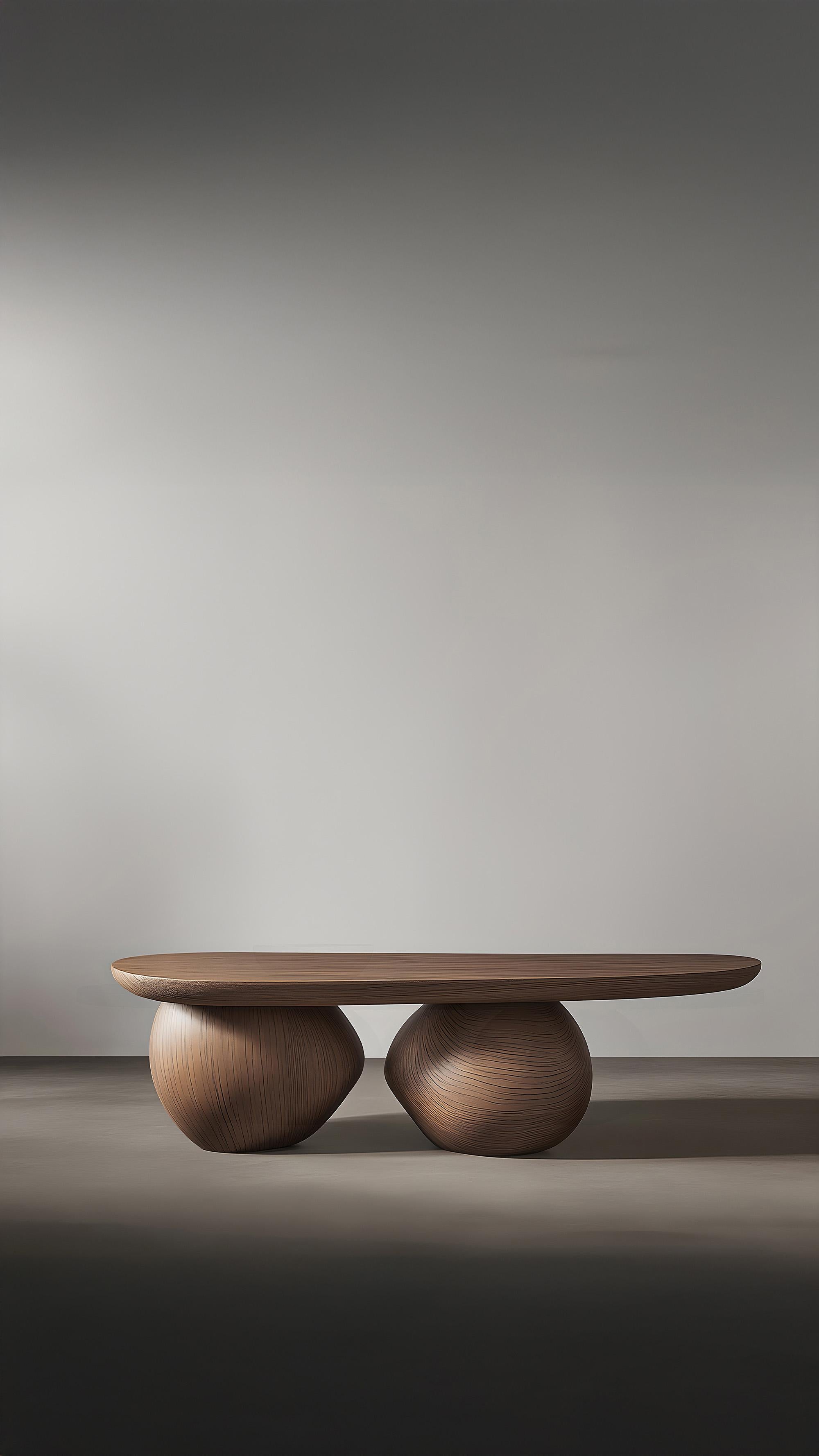 Ovaler Couchtisch Serie 16 - Sereno von NONO mit skulpturalen Details (Brutalismus) im Angebot