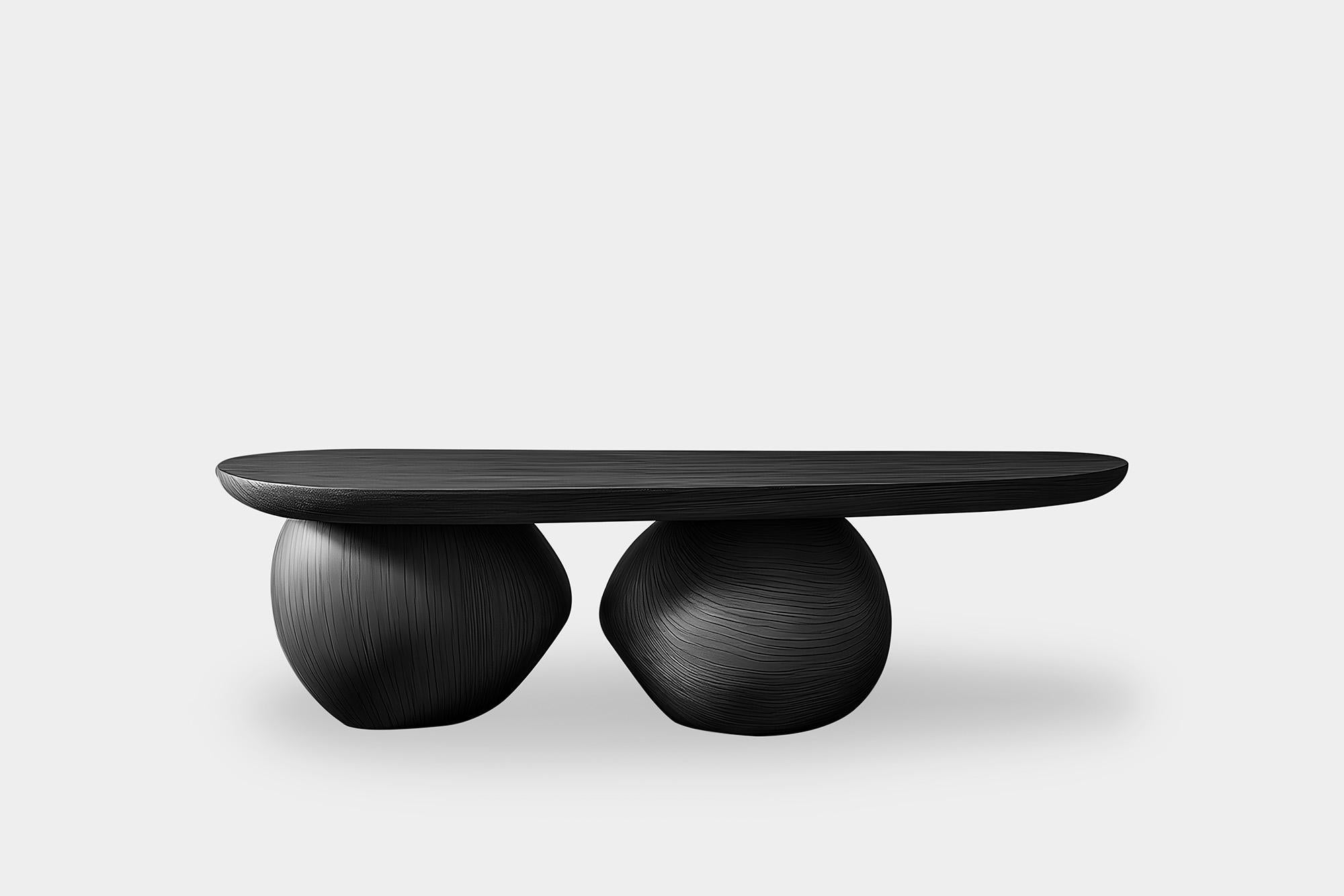 Ovaler Couchtisch Serie 16 - Sereno von NONO mit skulpturalen Details (Mexikanisch) im Angebot