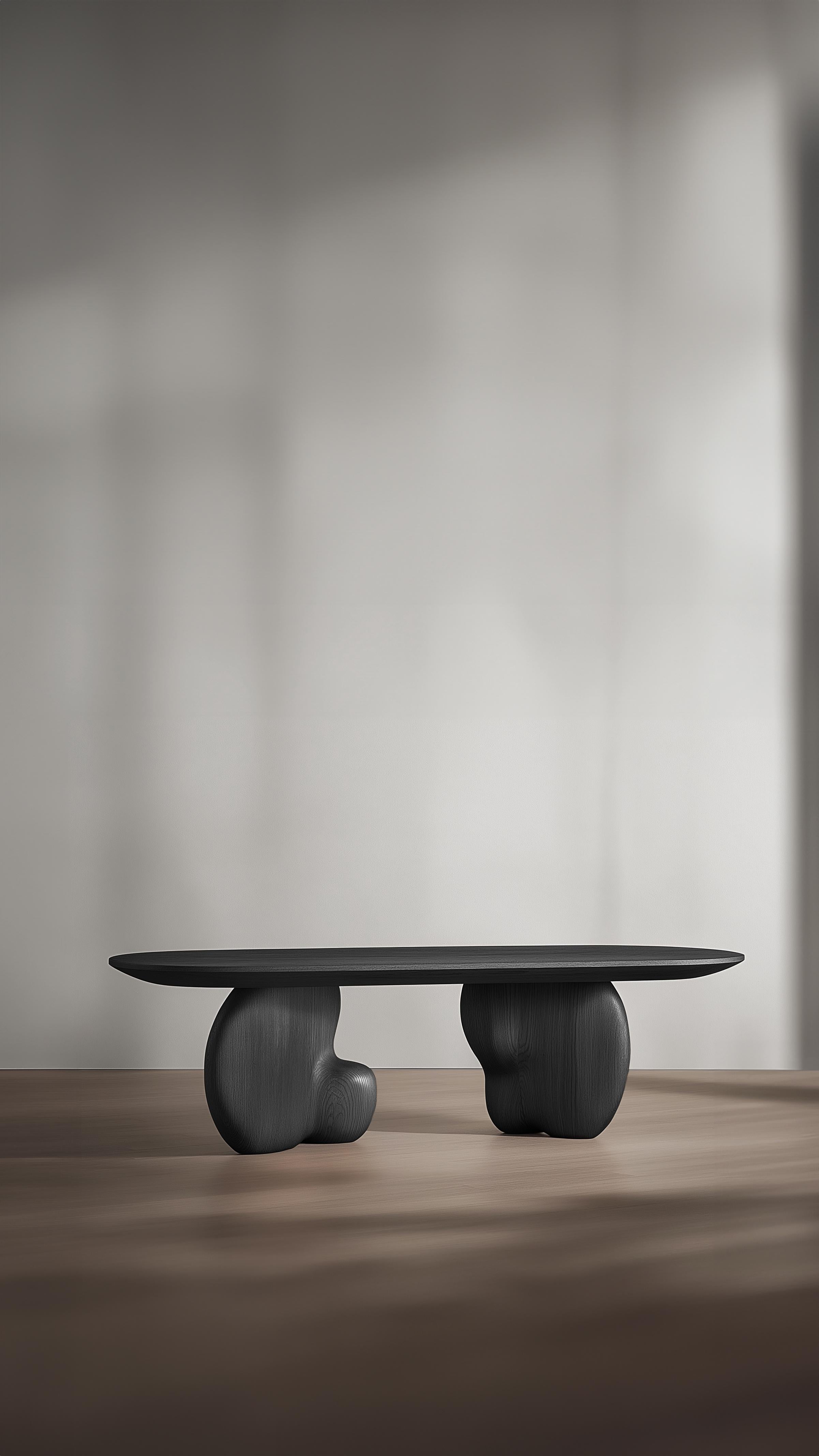 Bois de feuillus Table basse ovale Serie 70 - Sereno by Joel Escalona with Minimalist Design en vente