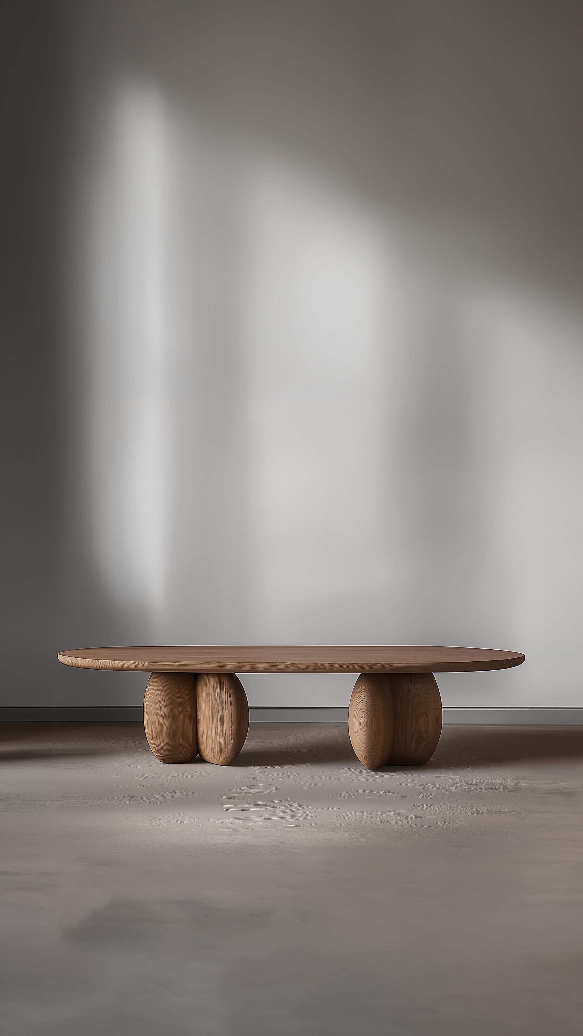 Brutalisme Table basse ovale Serie 94 - Sereno by Joel Escalona in Solid Wood Design en vente