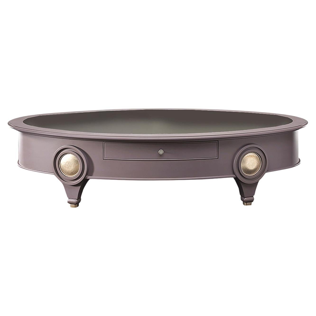 Oval Coffee Table With Fumè Mirror Top
