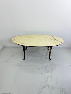 Oval Coffee Table with marble top, 1950s