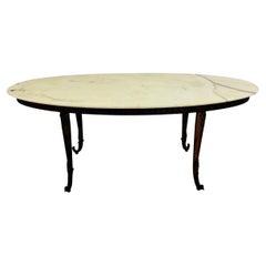 Oval Coffee Table with marble top, 1950s
