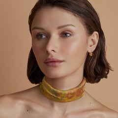 Oval Cognac Zircon Earrings, 18kt Gold by Ashley Childs, Contemporary Jewelry