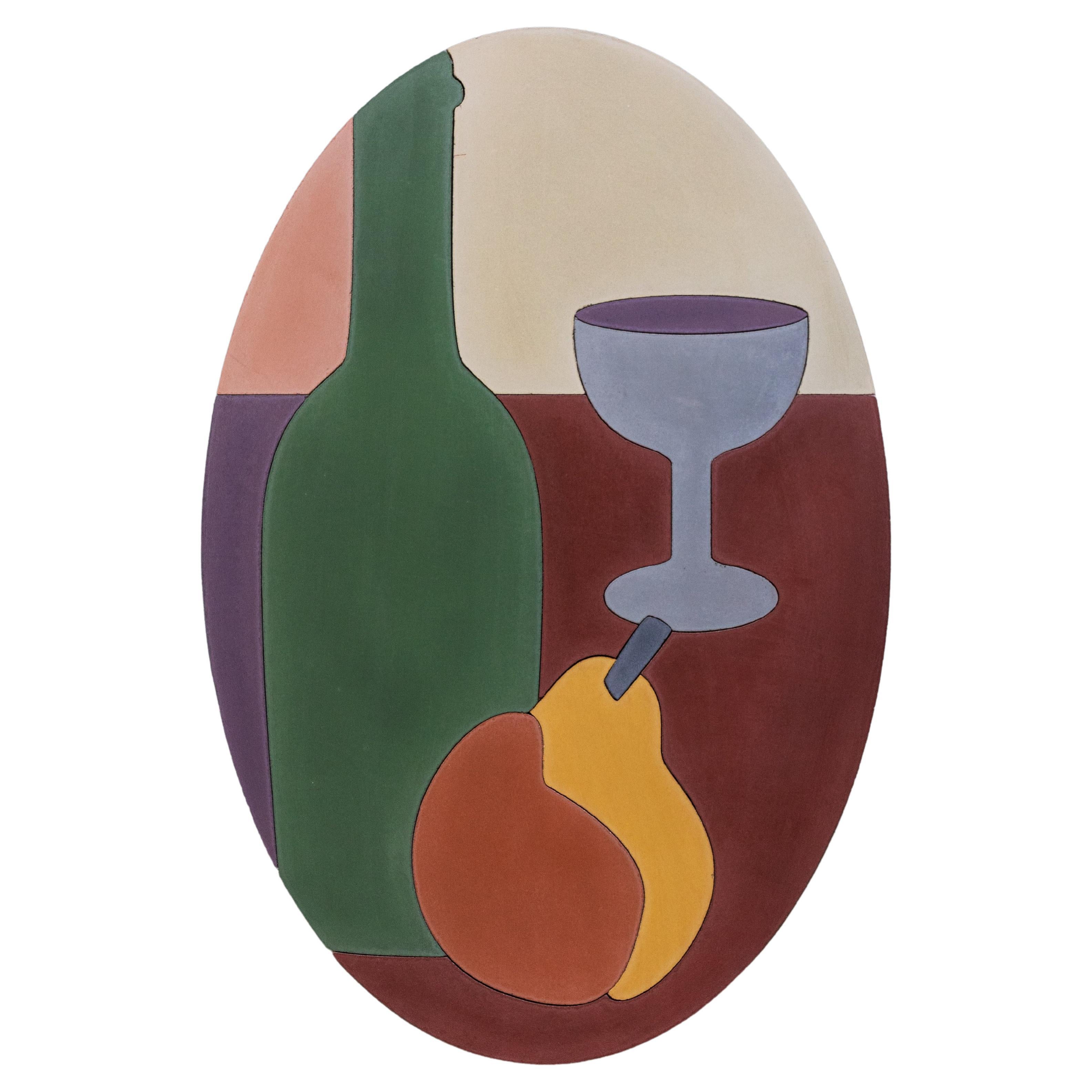 Oval Concrete Painting, Cezanne Collection by S. Confalonieri for Forma&Cemento For Sale