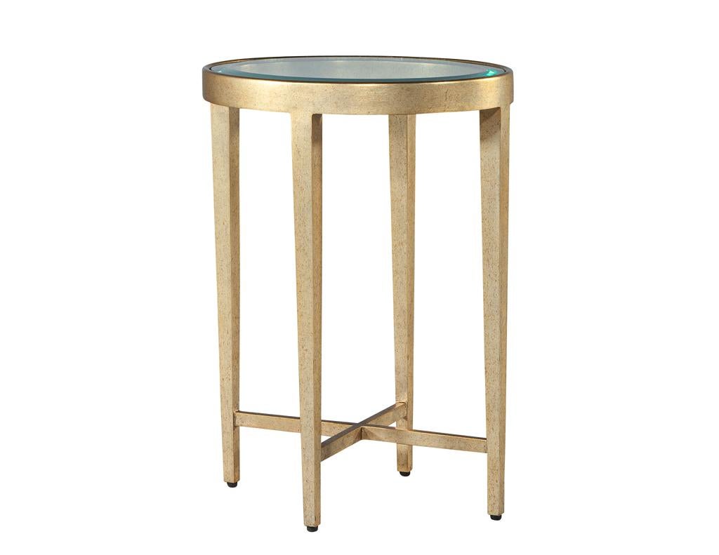 Table à boire contemporaine ovale en or Bon état - En vente à North York, ON
