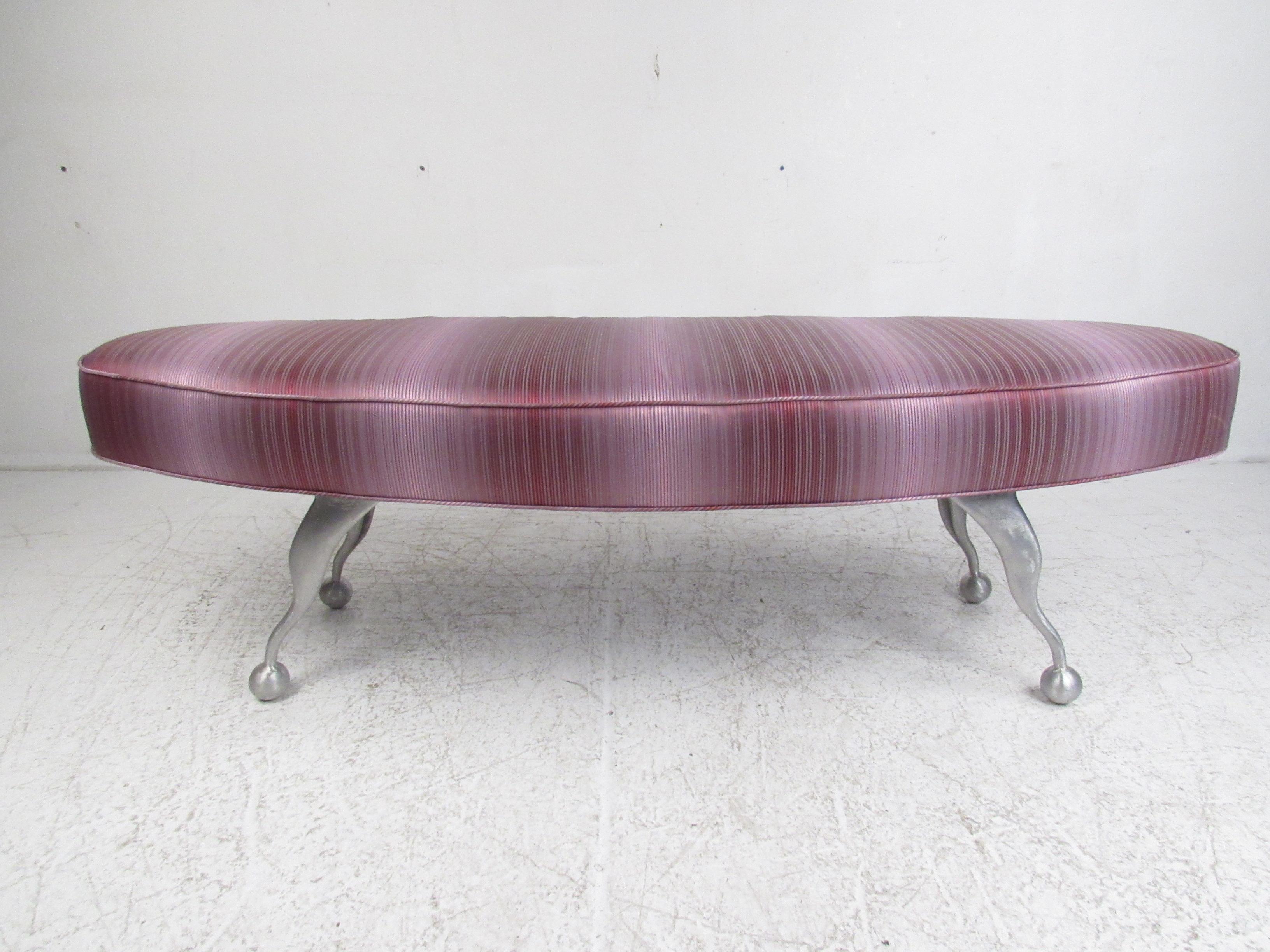 oval upholstered bench