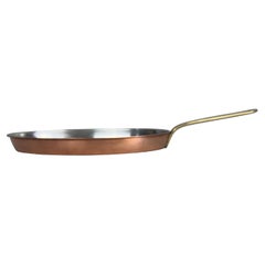 Oval Copper Fishor Gratin Pan with Brass Handle
