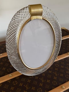 Oval Crystal Murano Glass Photo Frame