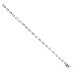 10.22 Carats Oval Cut Diamond Tennis Bracelet in 18k White Gold Fine Jewelry