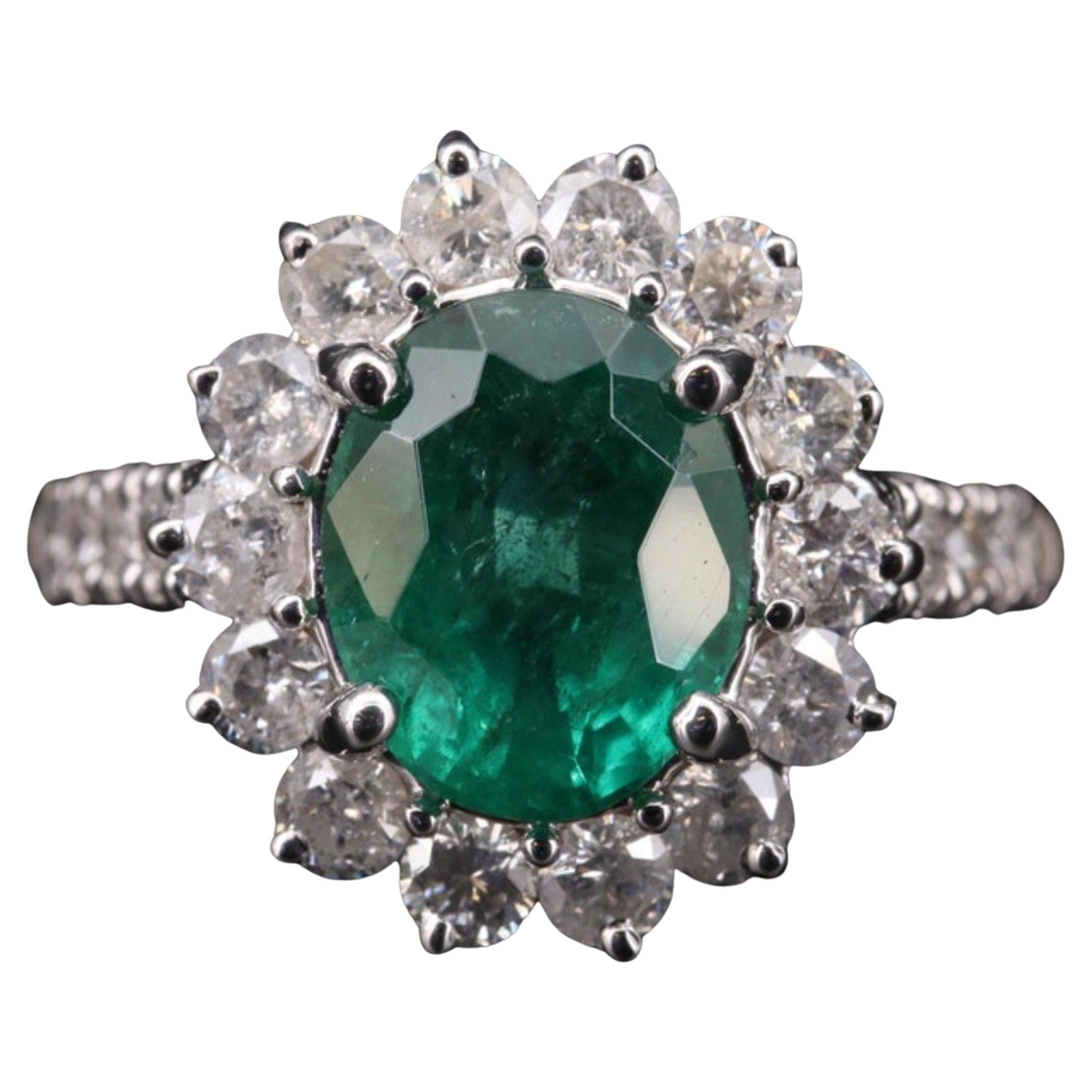M. Buccellati 11.36 Carat Oval Cut Columbian Emerald Engagement Ring ...