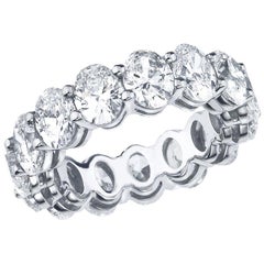Oval Cut 5 Carats Diamond Eternity 950 Platinum Band
