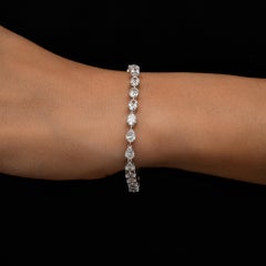 Bracciale a catena Tennis con diamanti taglio ovale da 8,64 carati SI/H Oro bianco 18 carati