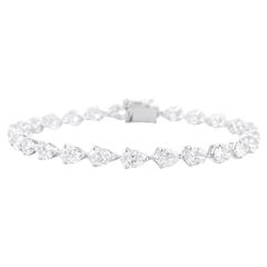 Bracciale a catena Tennis con diamanti taglio ovale da 8,64 carati SI/H Oro bianco 18 carati