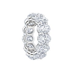 Oval Cut 9.55 Carat Diamond Platinum Eternity Band