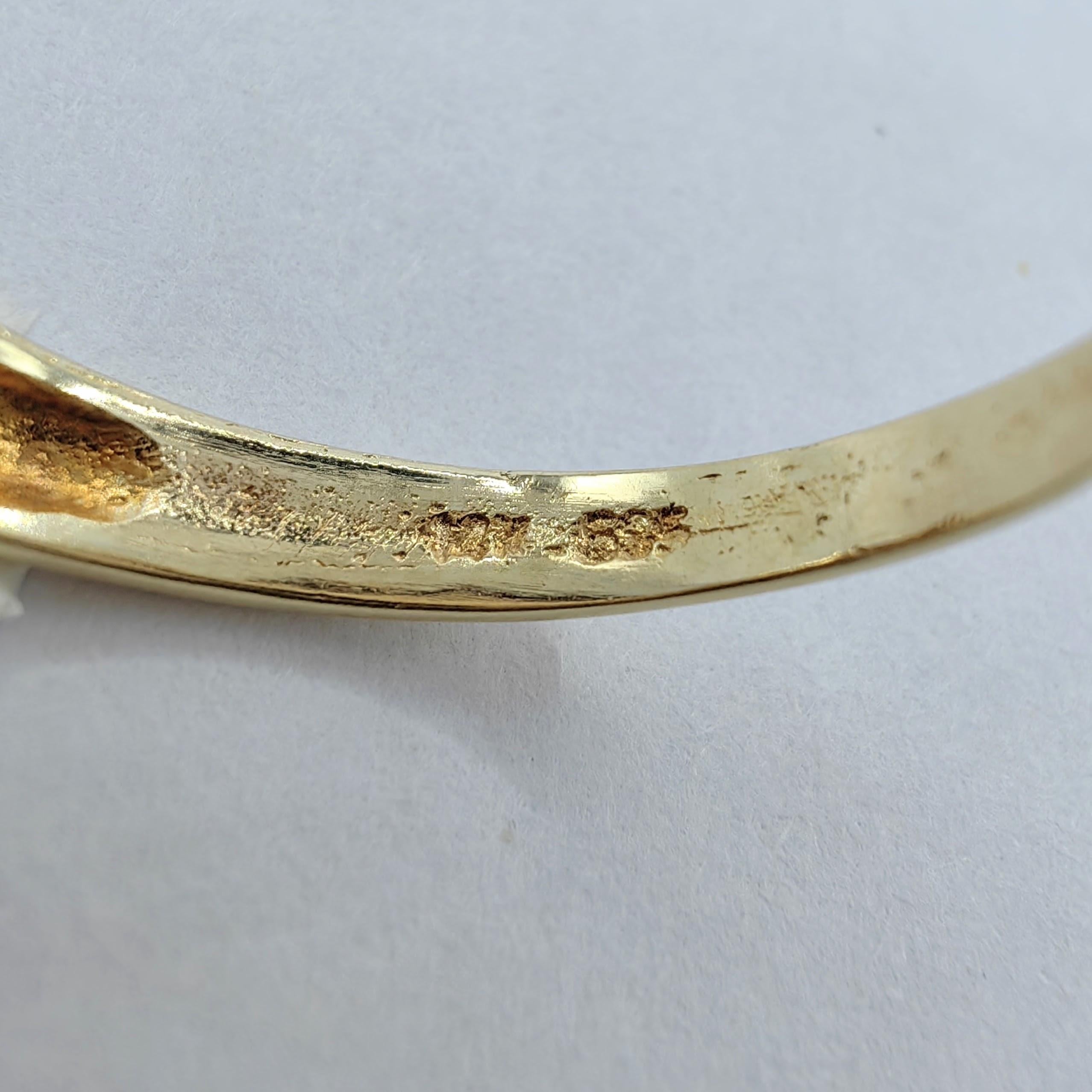 Ovaler Topas im Ovalschliff in einem Diamantring aus 14 Karat Gelbgold von Hand im Angebot 4