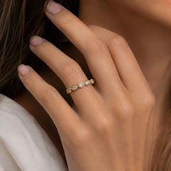 Oval Cut Bezel Eternity Band, 3.05 Carat, 18K Yellow Gold, Size 6