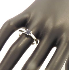 Oval Cut Blue Sapphire 9 Karat White Gold Band Ring Handcrafted in Italy