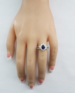 Roman Malakov 1.23 Carat Oval Cut Blue Sapphire and Diamond Halo Engagement Ring