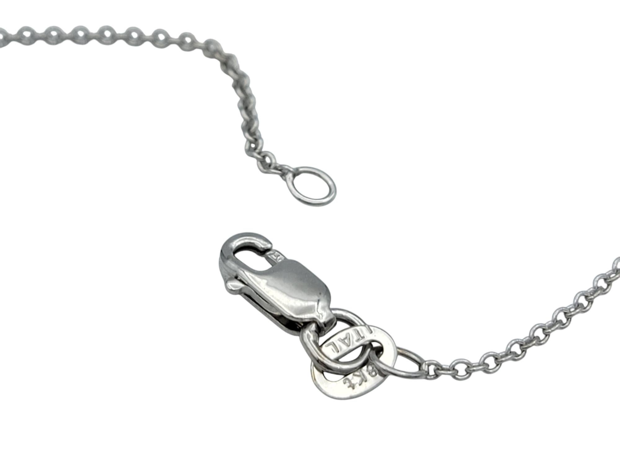 Oval Cut Blue Sapphire and Diamond Halo Pendant Necklace in 18 Karat White Gold For Sale 3