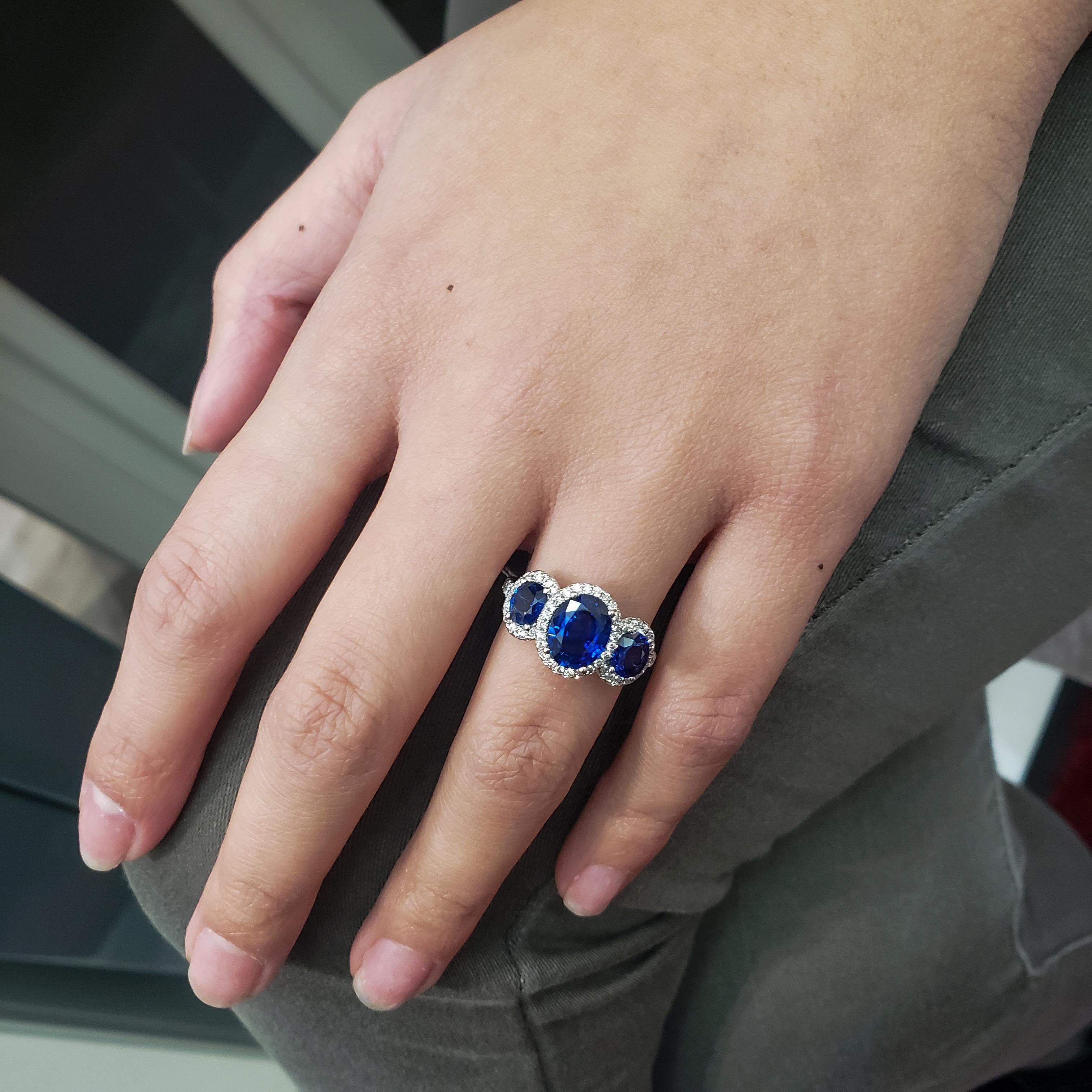 three sapphire ring