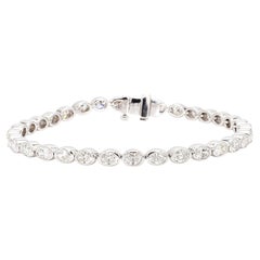 Ovalschliff-Armband Weißer Diamant-Lünette 6,11 Karat in Ost- und West-Fassung 18K Weißgold gefasst
