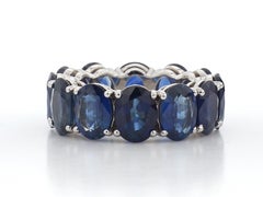 Ceylon Blue Sapphire Oval-Cut Eternity Band in Platinum, 22.27 Carats