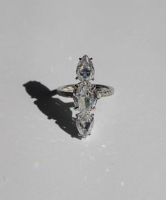 Oval Cut Cubic Zirconia Long Cocktail Ring