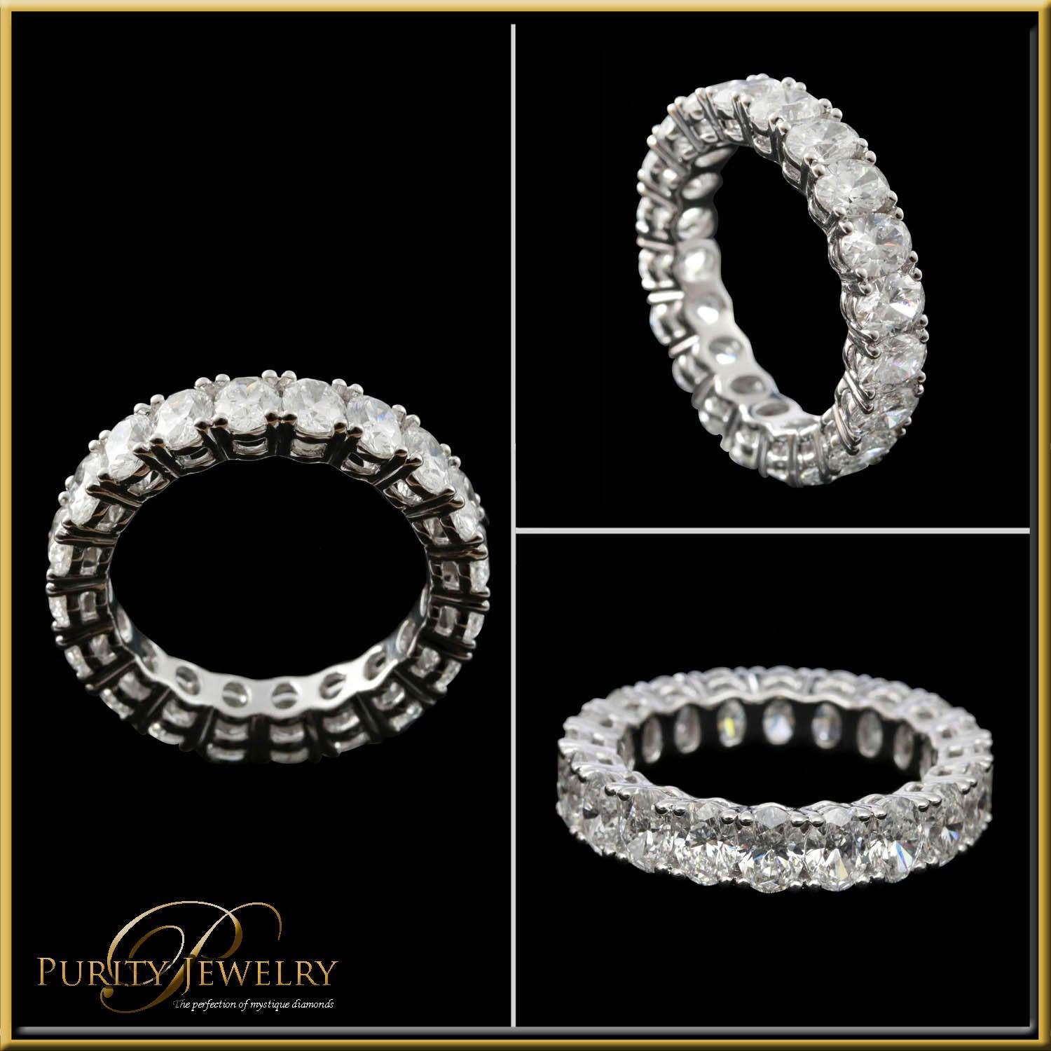 For Sale:  Oval Cut Diamond 0.25 Carat Eternity Ring in 18 Karat Gold 4